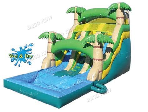 Jingo jump - Description. Introducing Jingo Jump’s Hawaiian Wave Wet/Dry Obstacle Course, The ride starts to crawl through horizontal, and vertical pop-up columns, and at the end, the Riders are challenged with a climbing wall, and a slide to the pool at the end. This unit can be used wet or dry. To make the unit for dry use, detach the removable pool ...